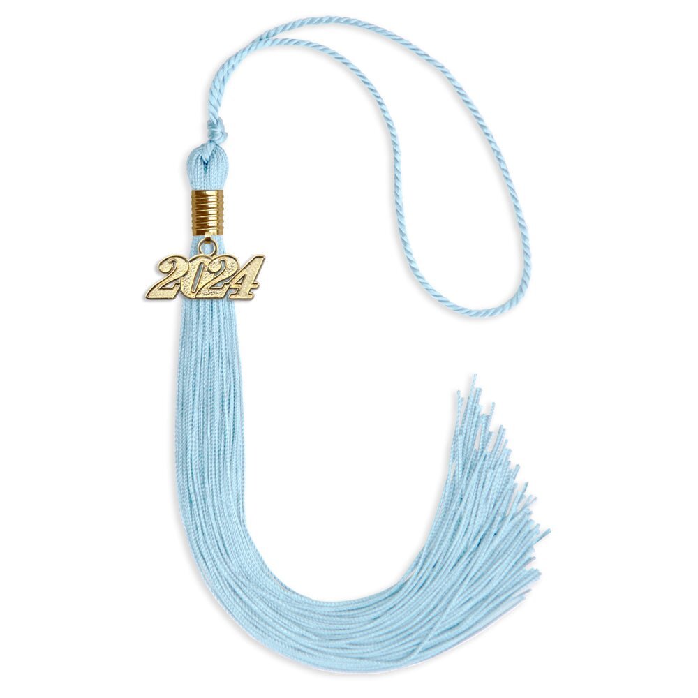 Endea Graduation Light Blue Tassel With Gold Date Drop
