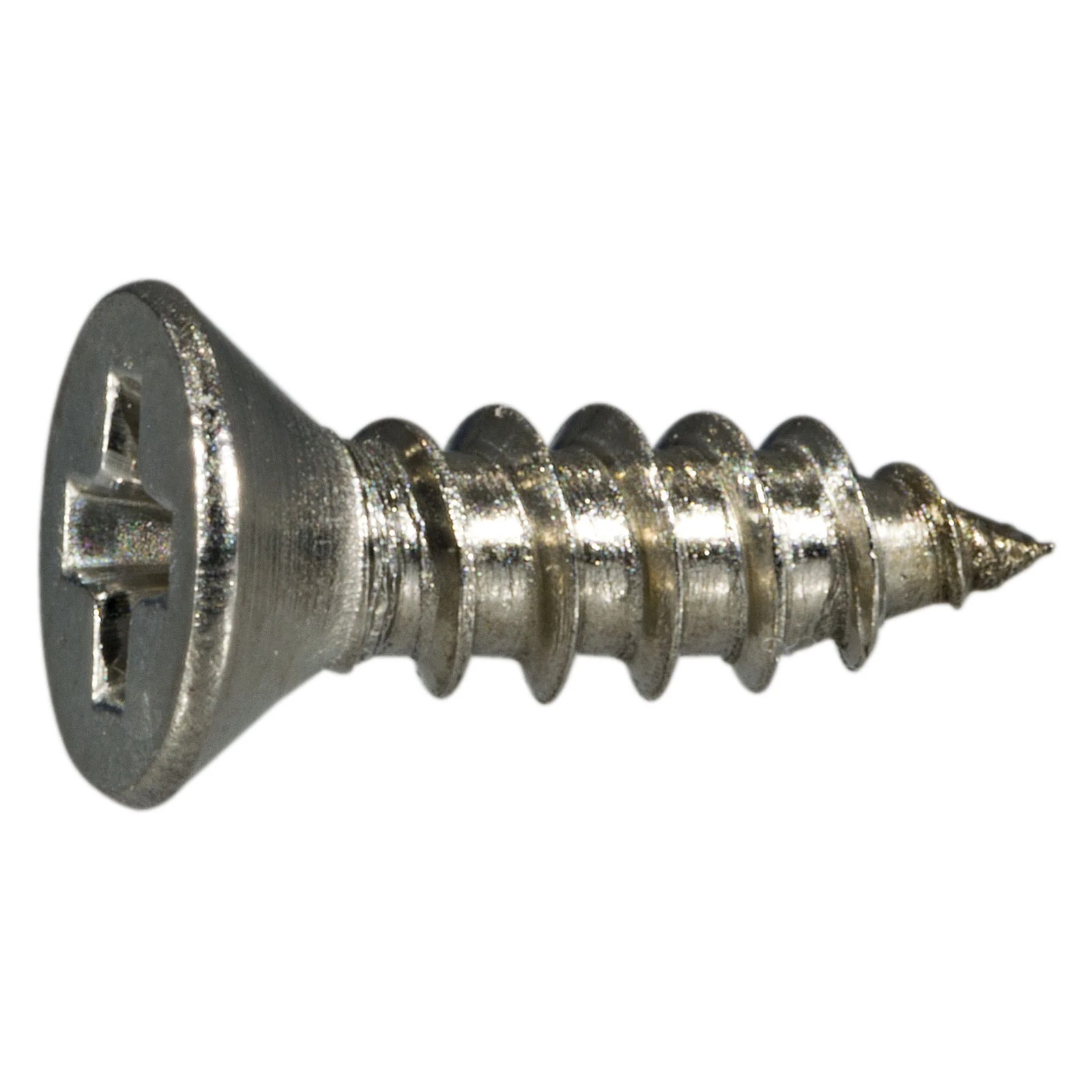 #4 x 3/8" 18-8 Stainless Phillips Flat Sheet Metal Screws (100 pcs.)
