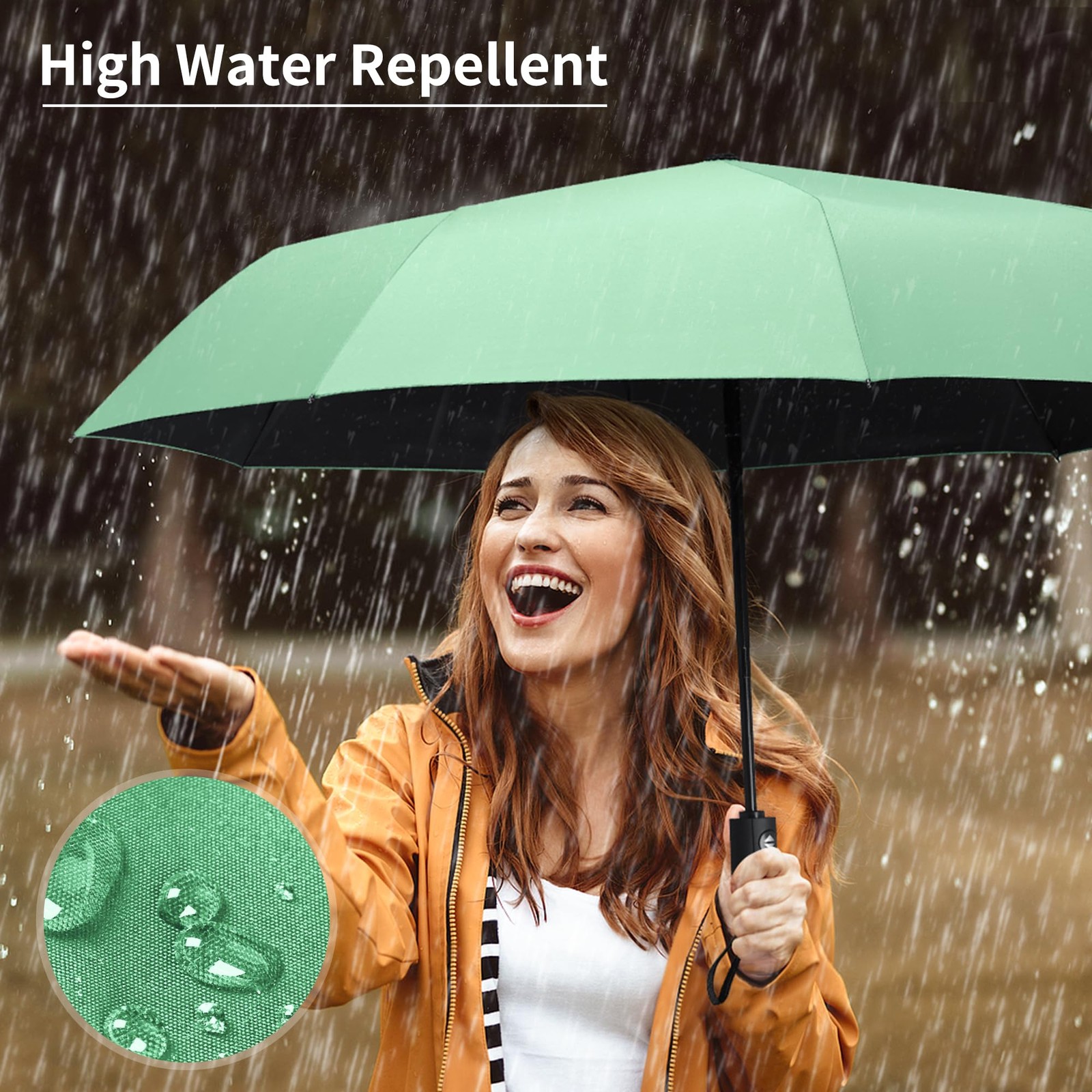 Travel Umbrella Windproof Compact Automatic Wind Resistant Folding Lightweight