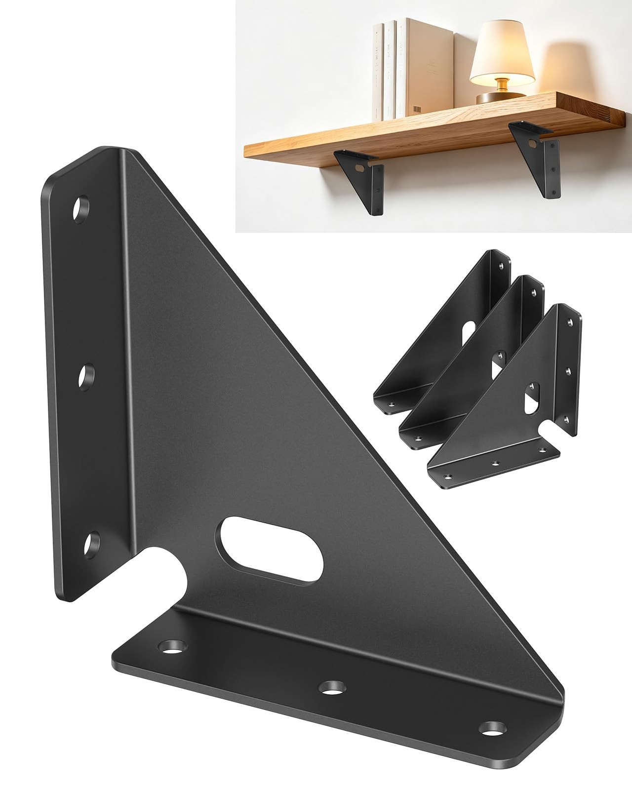 4 Pack Corner Brackets Heavy Duty Metal Triangle Supports for Wood