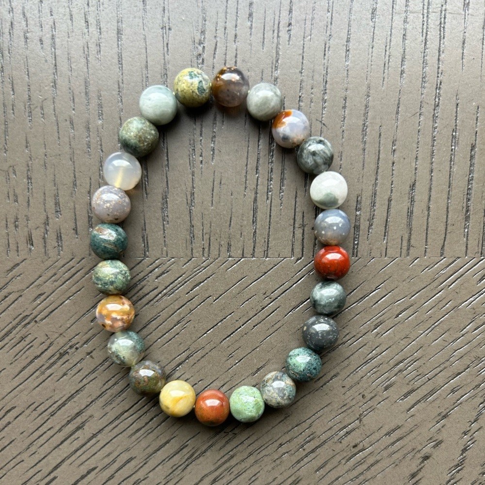 Galaxy agate/Eagle eye bracelet 7-8mm SIZE 6.5-7’