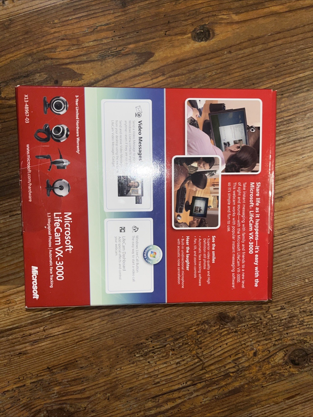New! Microsoft LifeCam VX-3000 Webcam Model No:1076 (68A-00007) Computer Camera