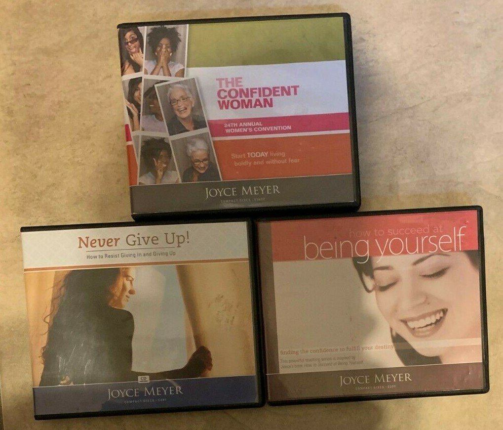 LOT 3 Joyce Meyer Audio CD Books Never Give Up Confident Woman Being Yourself