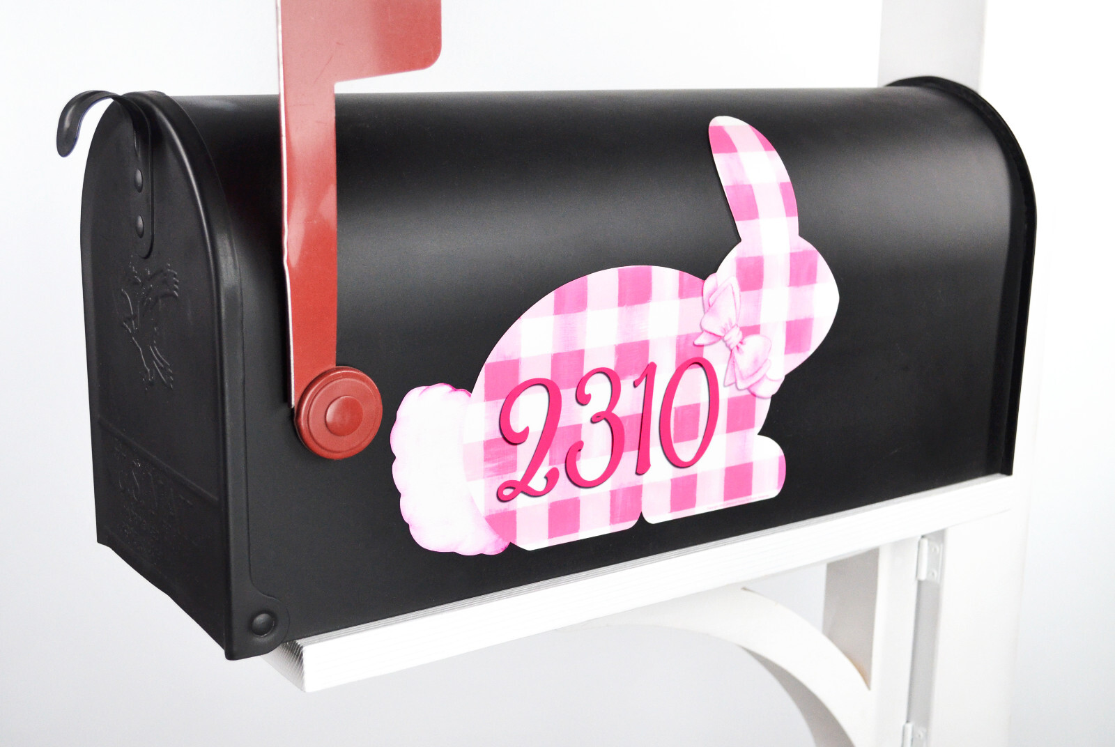 Mailbox Magnet Partial Cover Gingham Easter Bunny Assorted Colors Address