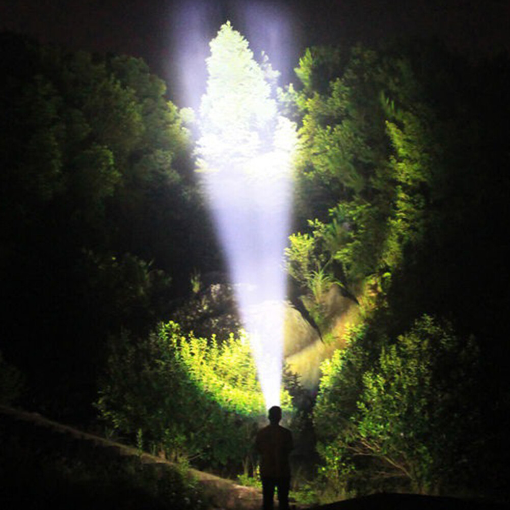 Rechargeable LED Flashlight Tactical Polic e Super Bright Torch Zoomable