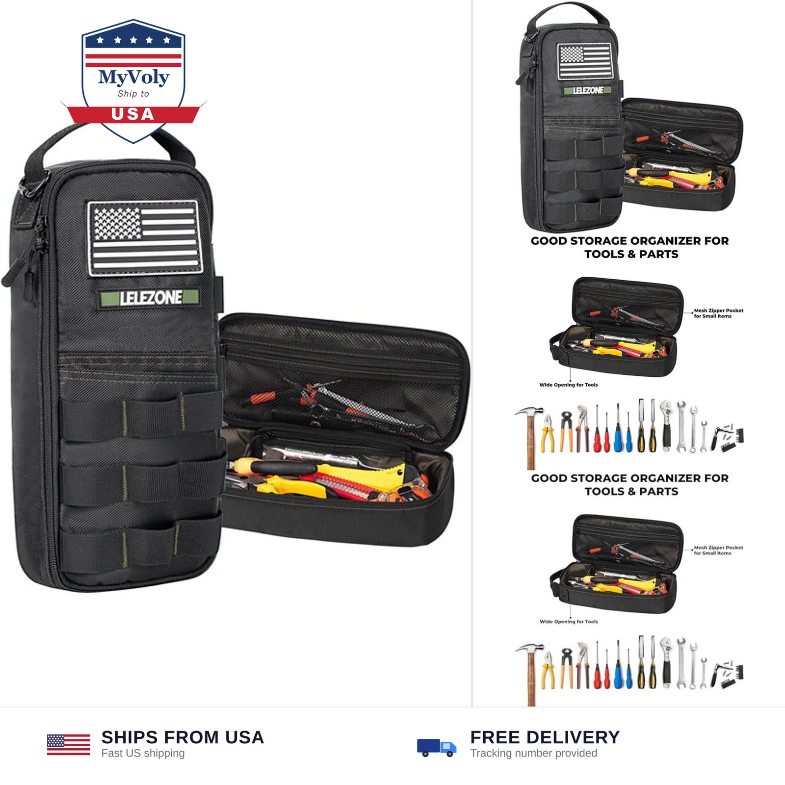 Portable Small Tool Bag, Organizer Storage Box for EDC, Motorcycle, Road Bike...