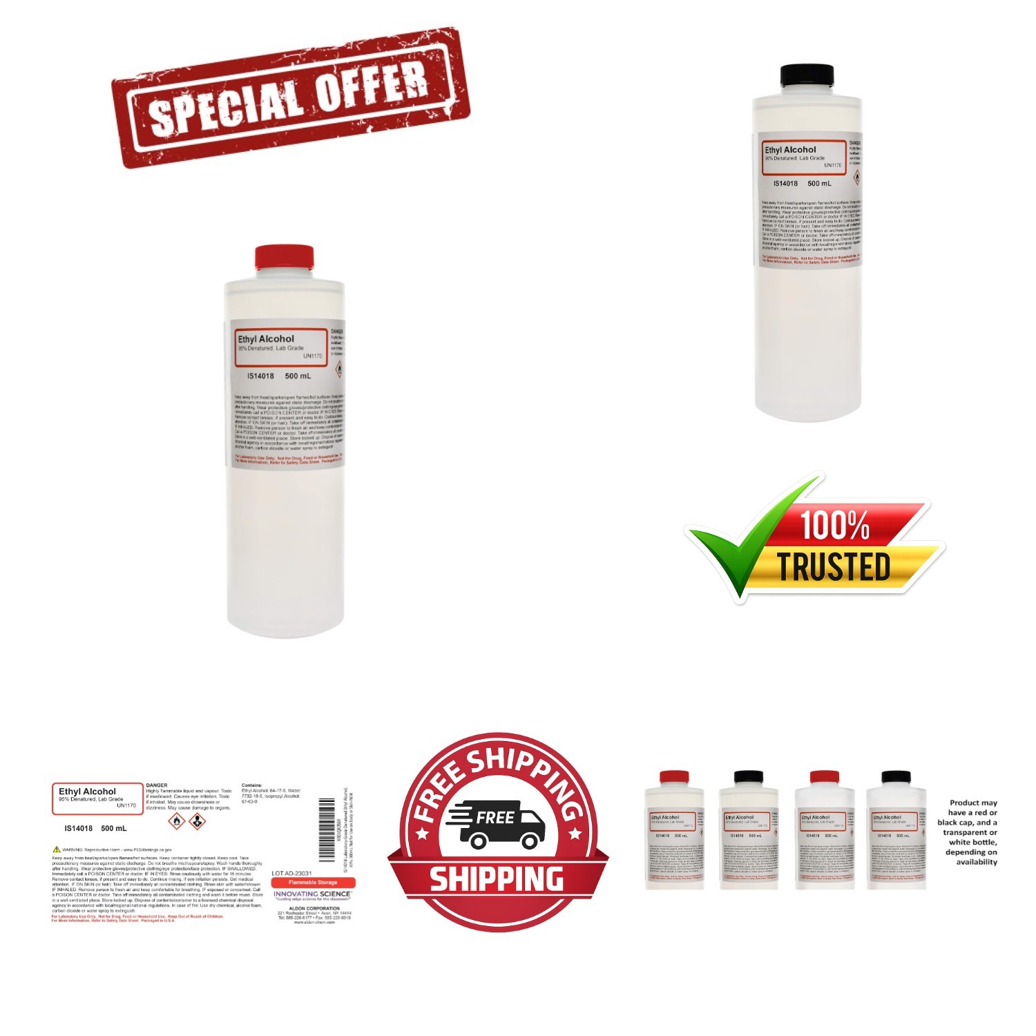 Versatile Denatured Ethanol Alcohol, 95% Purity for Lab & Educational Use