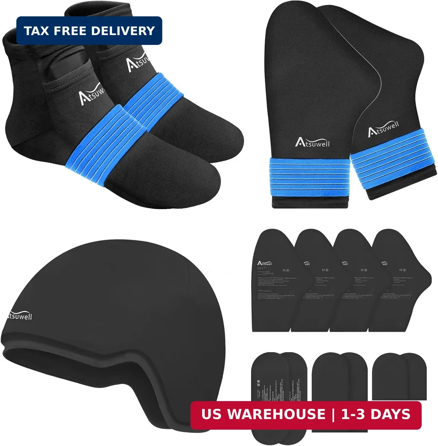 Cold Therapy Socks & Gloves, Cooling Cap for Chemotherapy, L | Calms Numbness, T