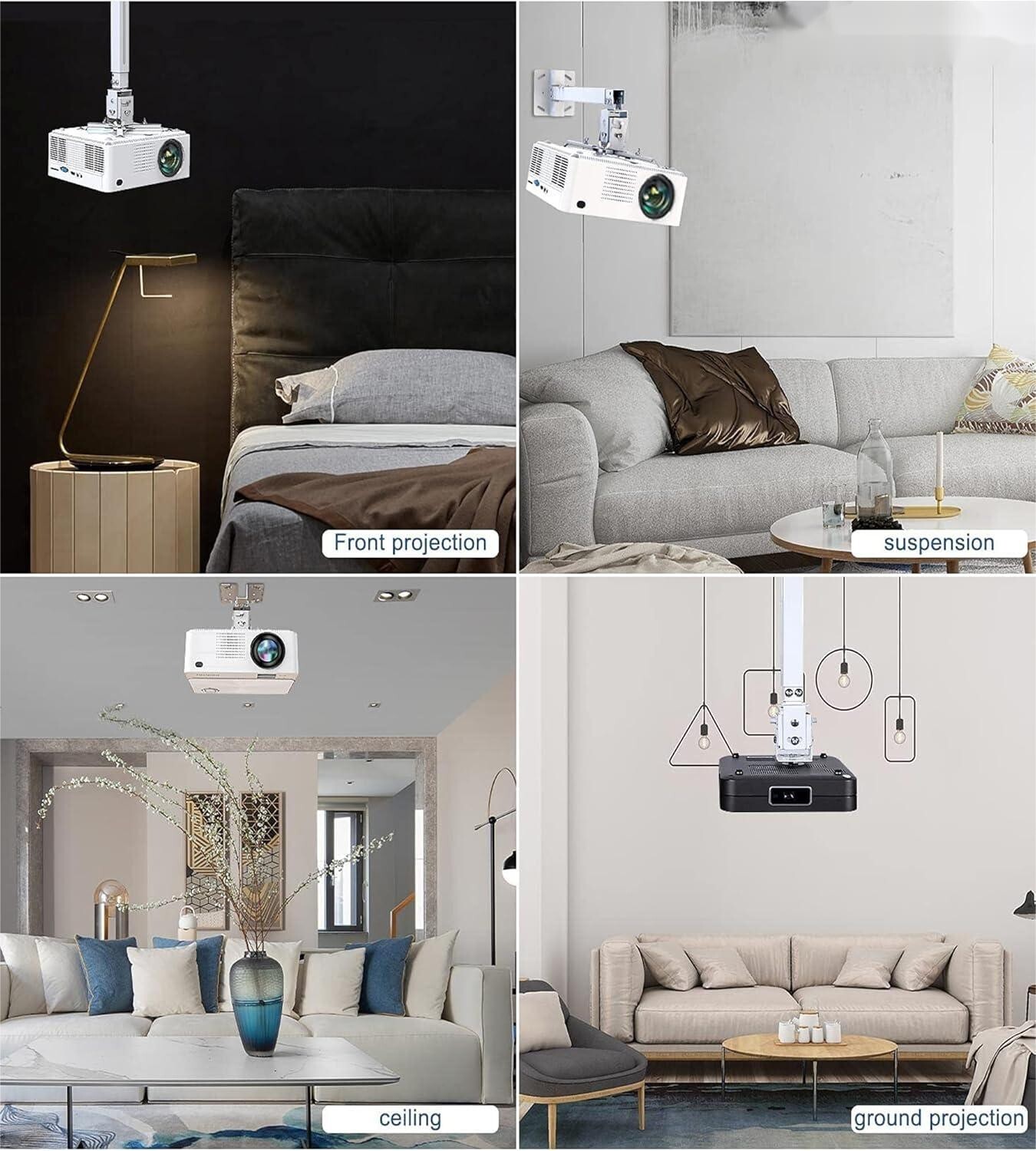 Universal 360?? Swivel TILT HD Projector Mount Ceiling Wall Holder Adjustable