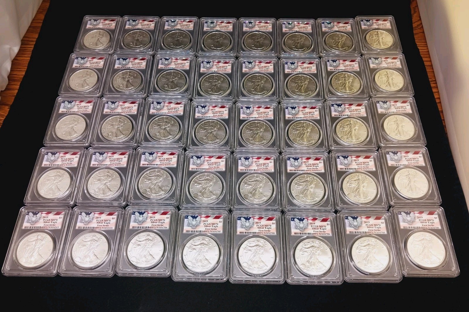 (40)2019 PCGS MS70 Silver Eagle First Strike-$190 EACH