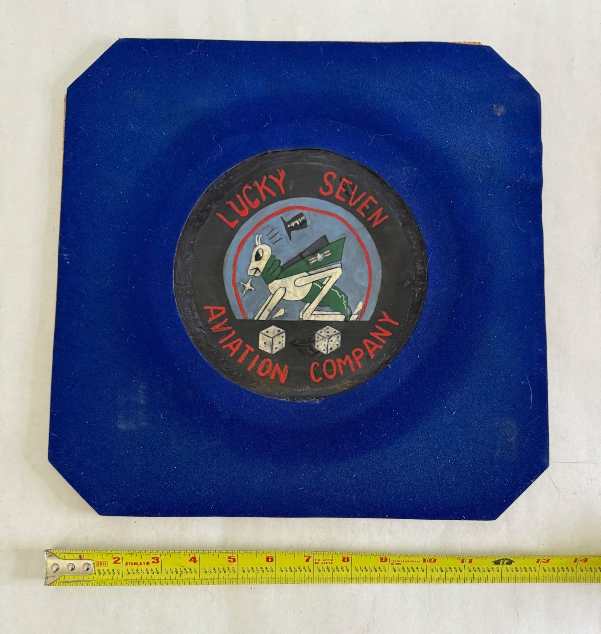 US Army Lucky Seven Aviation Company Hand-Painted Trench Art Vietnam/Korea War