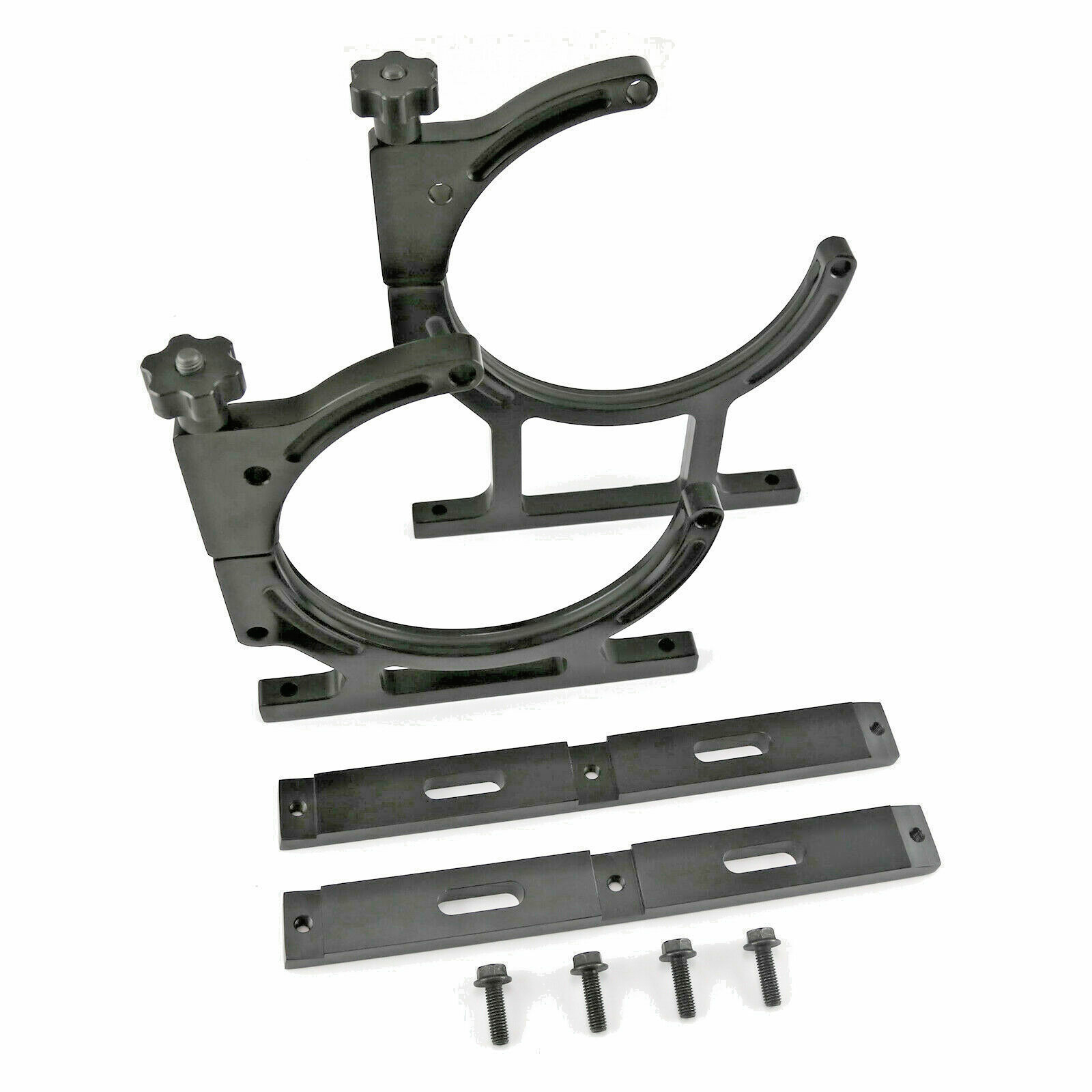 Speedmaster Nitrous Bottle Bracket PCE150.1003; Billet Bracket, Black, Alum 10lb