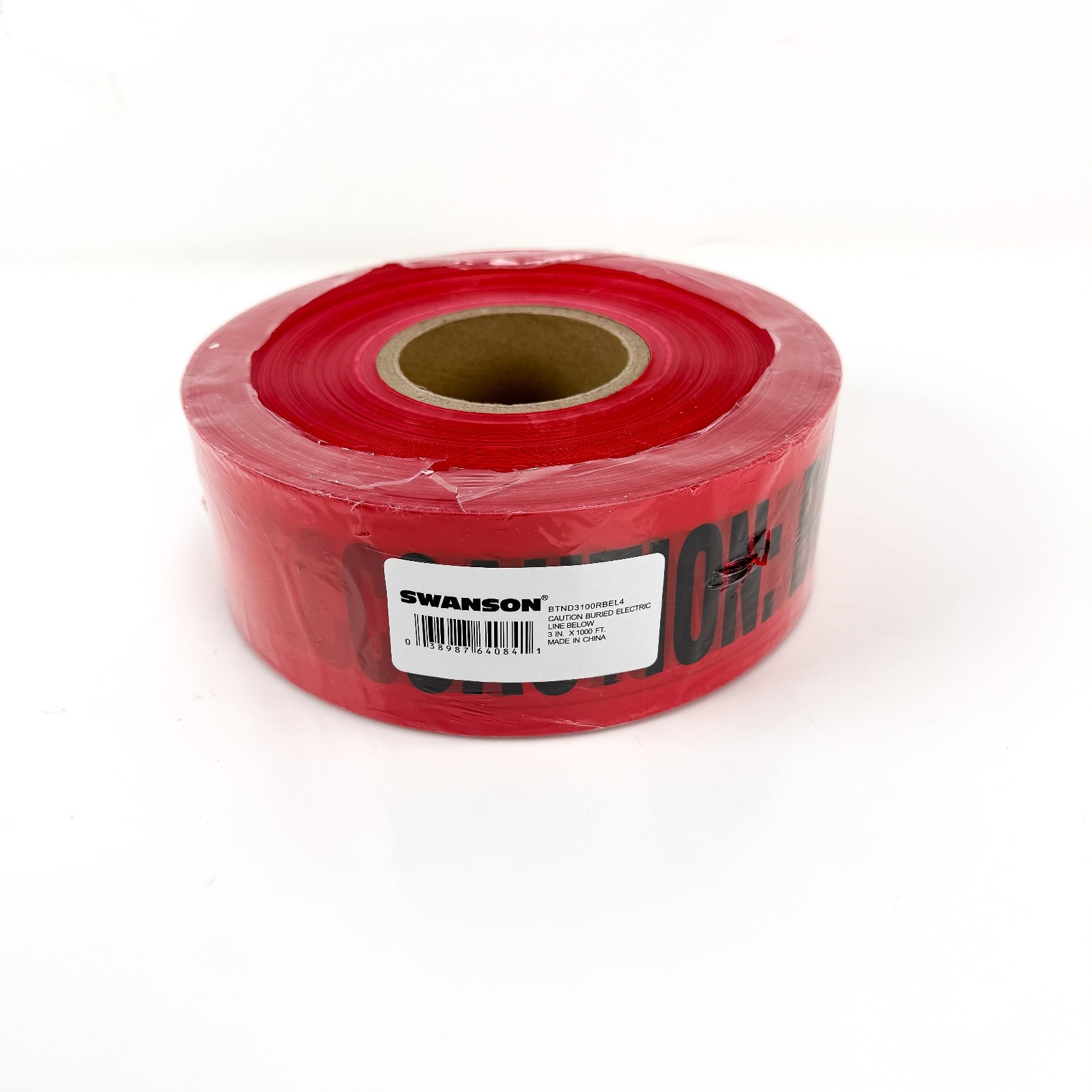 Swanson "Caution Buried Electric Line Below" Red Barricade Tape 3" x 1000' NEW
