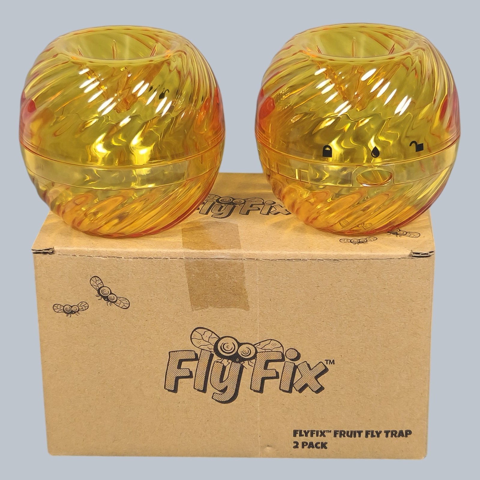 4 Pack FlyFix Fruit Fly Indoor Traps Yellow