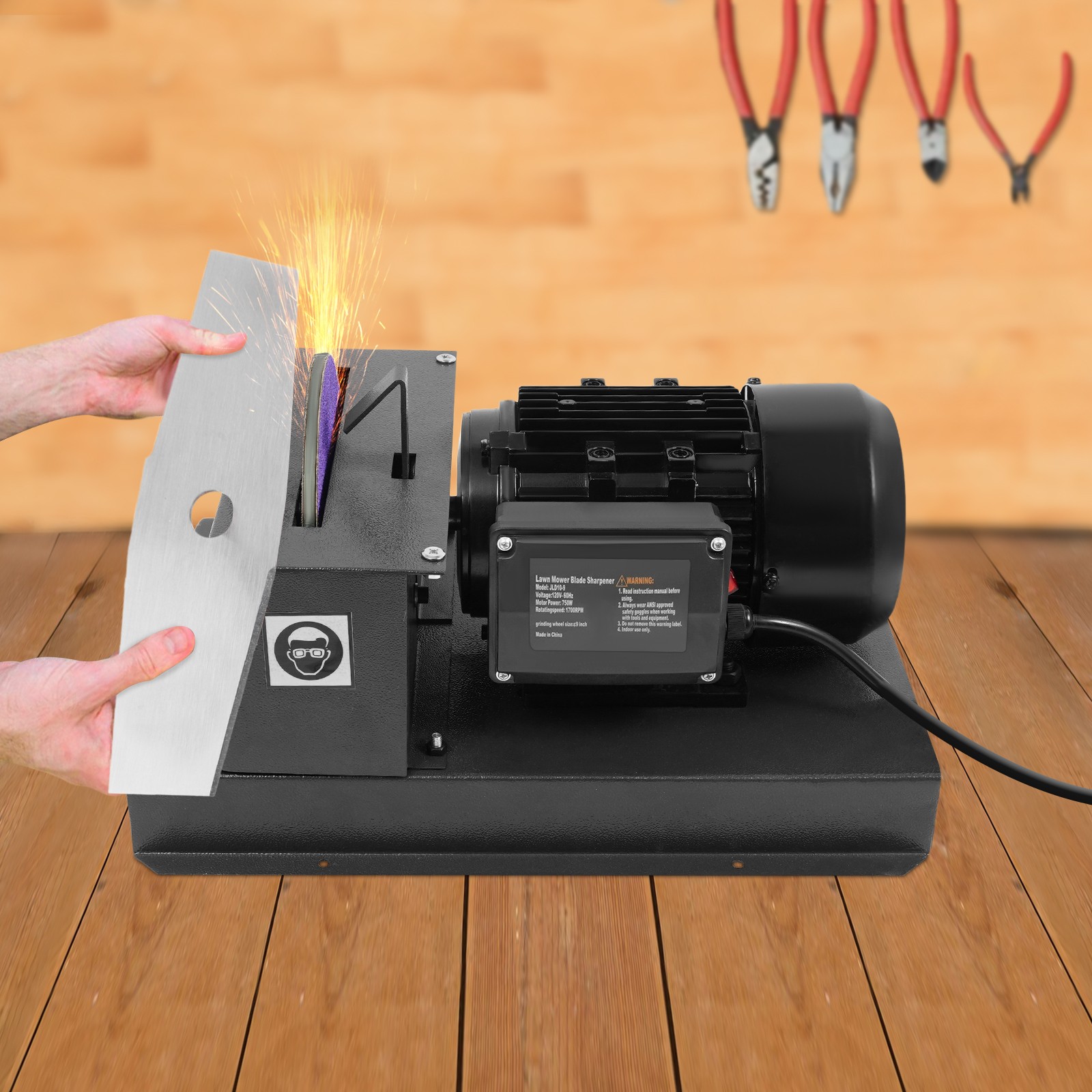 Sharpener Lawn Mower Blade Grind ‎Blade Grinder Blade Sharpening Tool 1700RPM