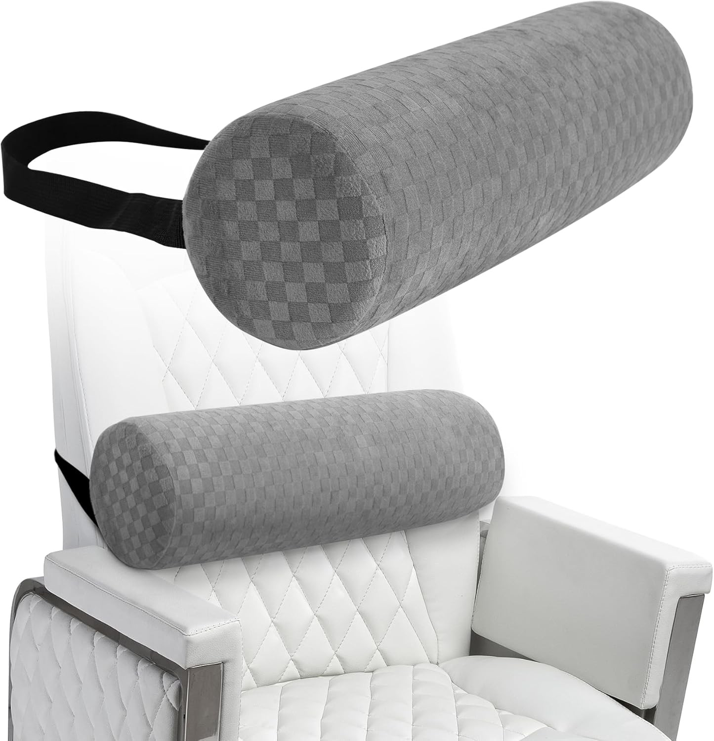 Lumbar Roll Pillow for Lower Back, Long-15*4.3'', Light Grey
