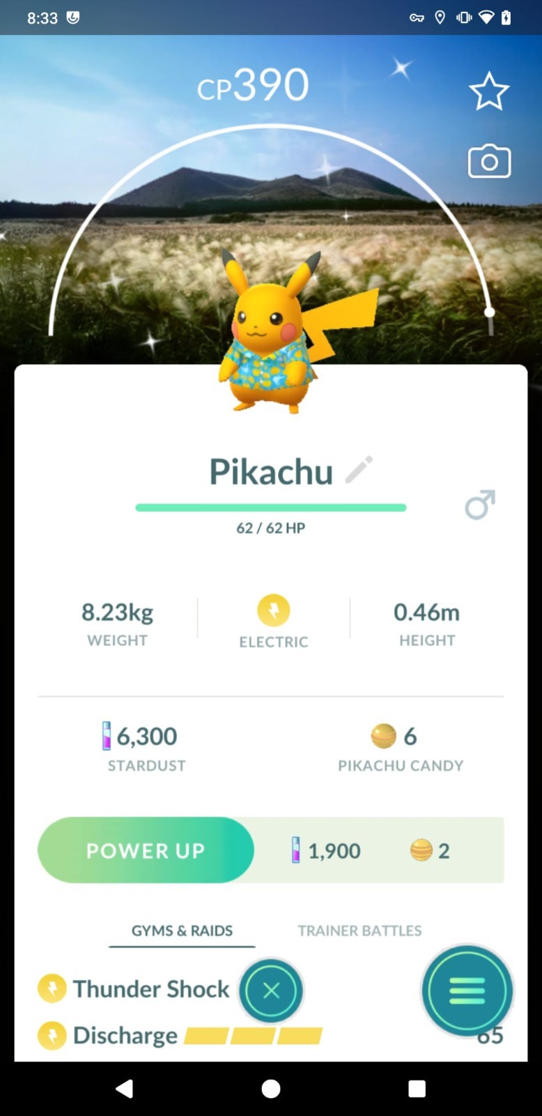 Pokémon Go - Shiny Pikachu Blue Shirt (Citrus) Jeju Background - PTC or Trade