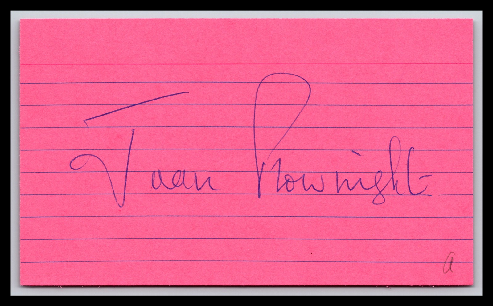 Joan Plowwright - Actress - 3x5 Card - Signed / Autograph (a)