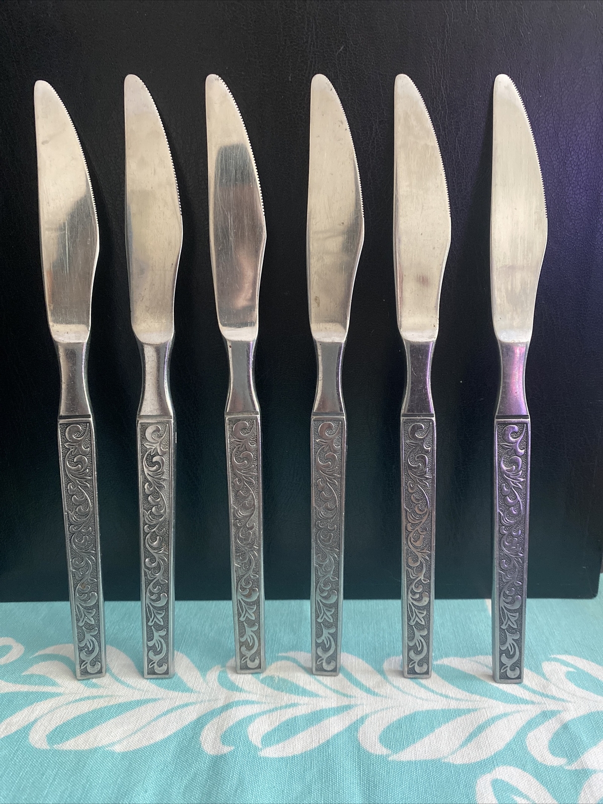 6 MONTEREY ~ Riviera Stainless Japan Dinner Knives Flatware