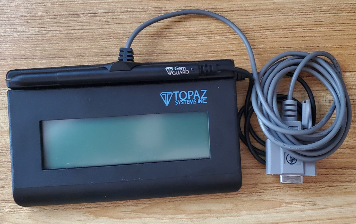 TOPAZ T-L462-B-R SIGNATUREGEM LCD 1X5 SIGNATURE PAD Open Box  Serial (NOT USB)