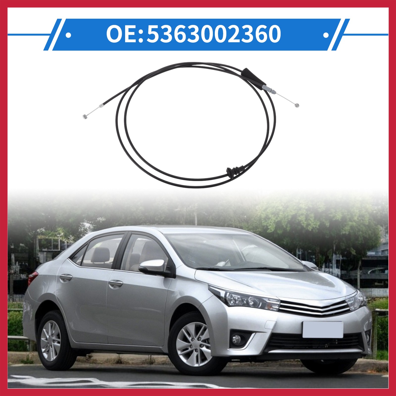 Hood Release Cable No.5363002360 Hood Latch Cable for Toyota Corolla 14-19