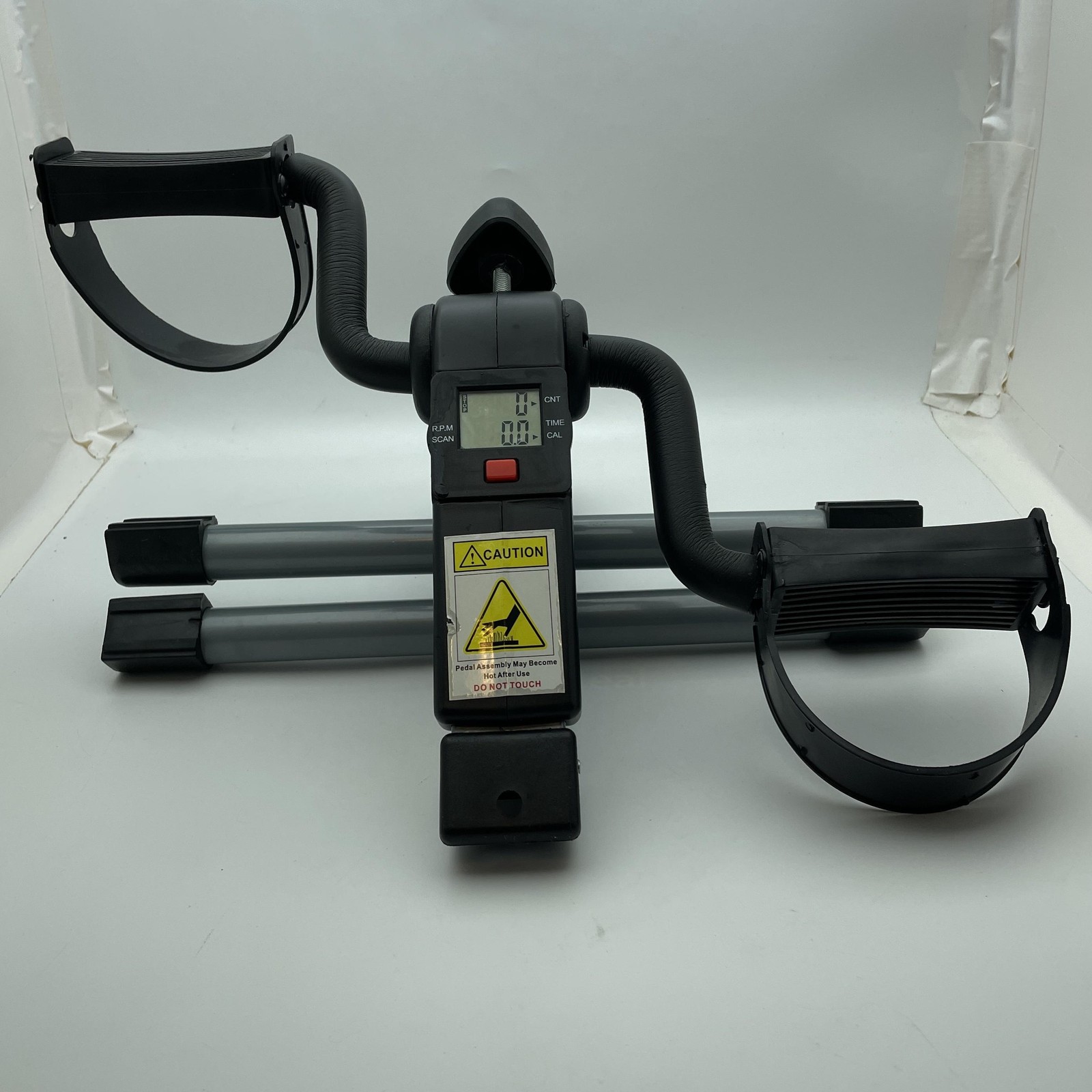 Mini Exercise Bike Pedal Exerciser Under Desk LCD Display Foldable Black Gray