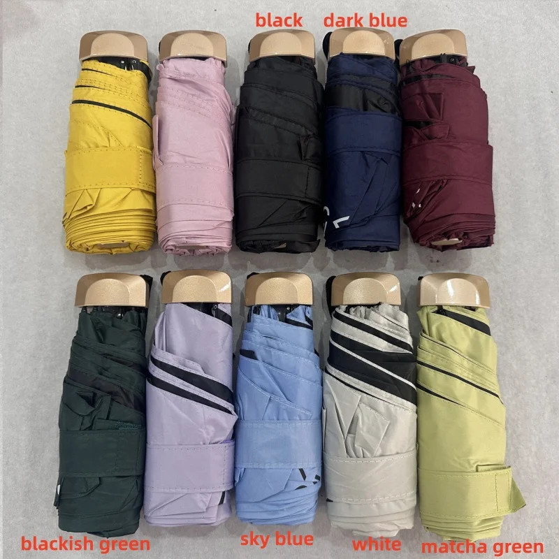 1Pc 55% Off Mini Sun Umbrella Pocket Rain Umbrella Vinyl Folding UV Ultraviolet