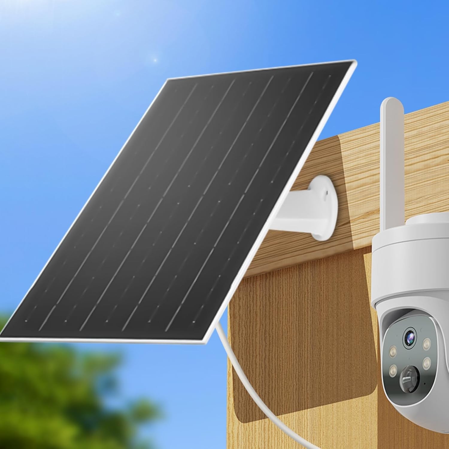 4 Pack Solar Panel for Ring Spotlight Camera/Stick Up Cam Battery Charger 8W 5V