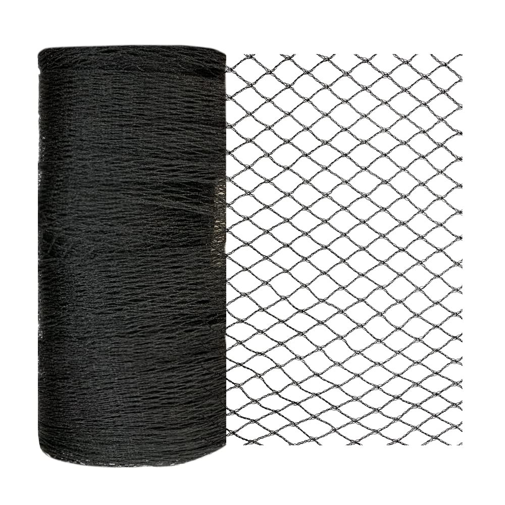 Junkogo Bird Netting 7.5x100 Ft, 1/2In Mesh Heavy Duty 7.5×100 FT, Black