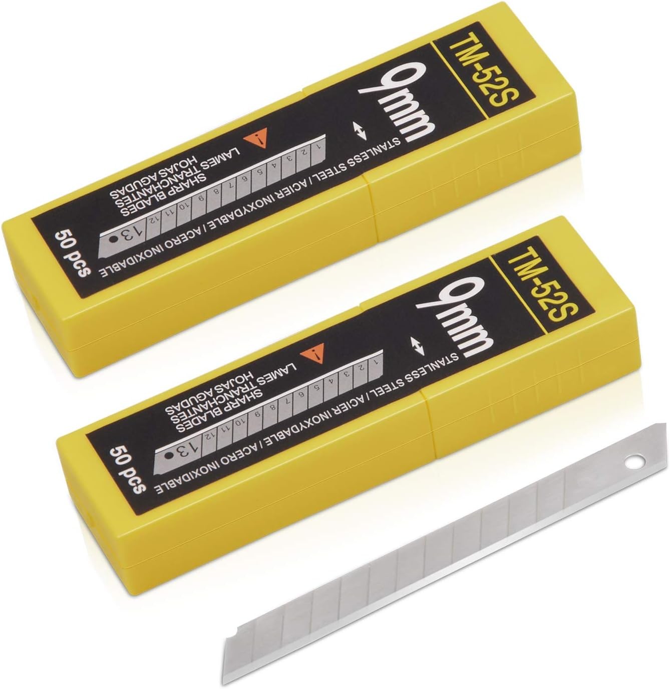 9mm Utility Knife Blades 100PCS Snap Off Blades Stainless Steel Replacement