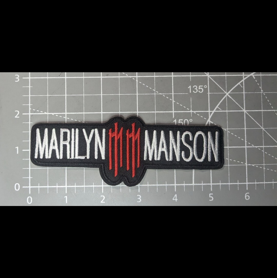 Marilyn Manson Patch Industrial Goth Rock Metal Embroidered Iron On 2.75x2.75"