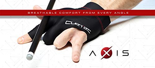 Cuetec AXIS Pool/Billiards Black Glove; Left Bridge Hand, Medium