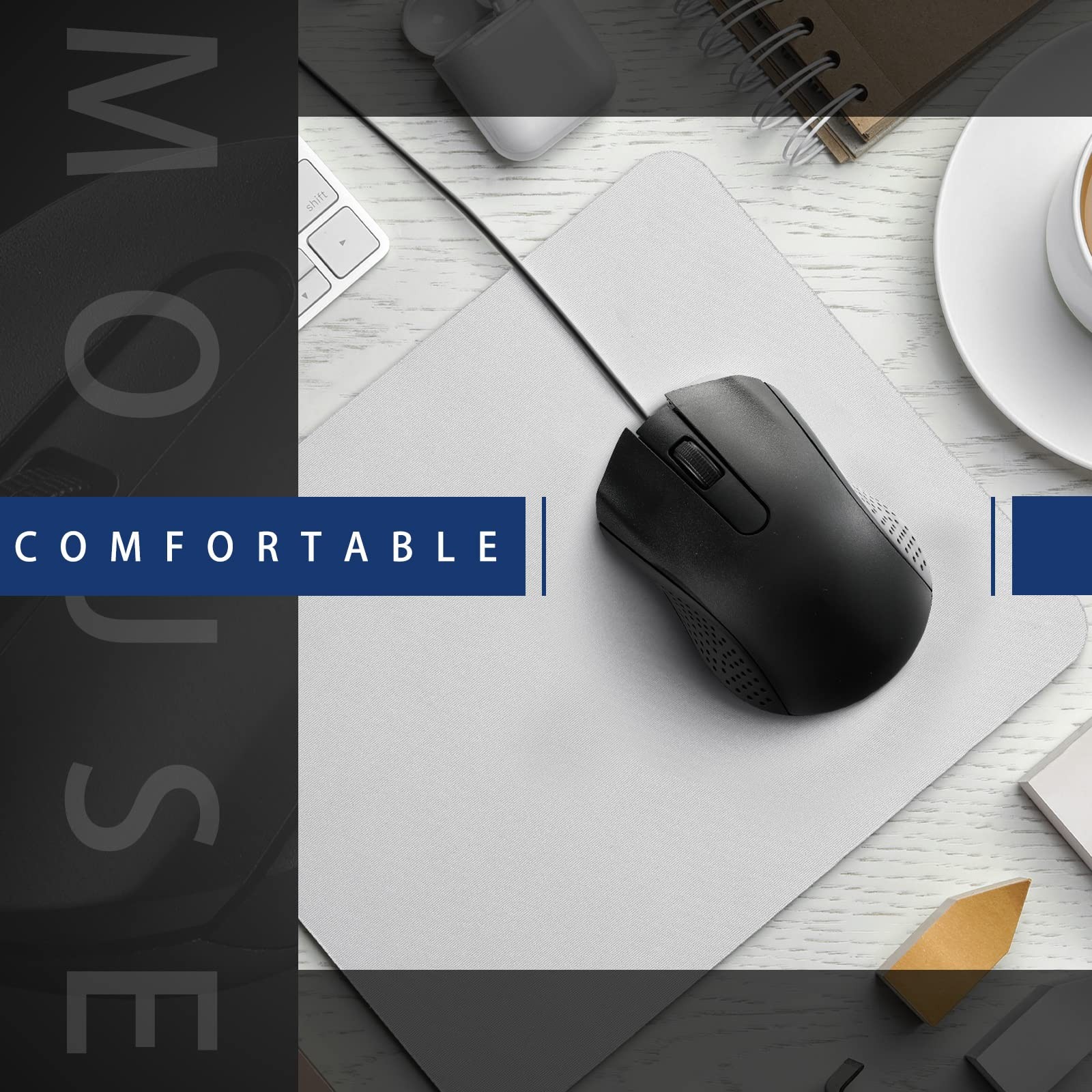 Hoteam 12 Pcs Wired Computer Mouse Bulk Cord USB Mice Black