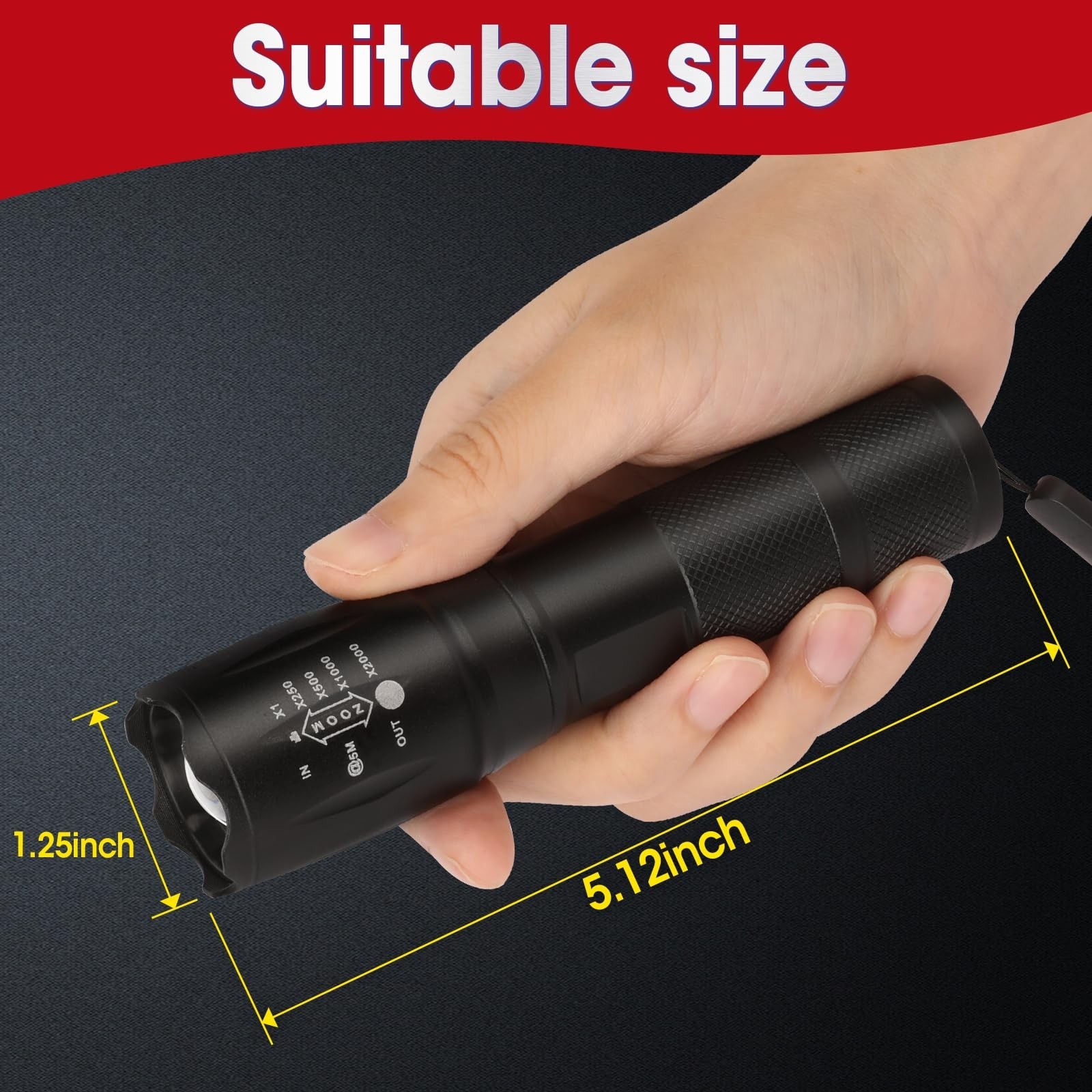 7 Pack Small LED Flashlights High Lumens, Tactical Flashlight with 5 Modes, W...