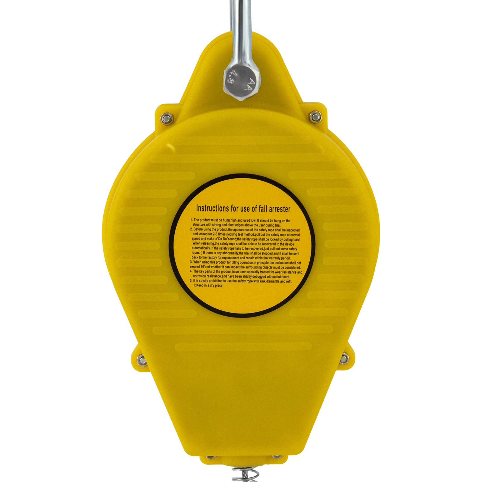 49ft Self Retracting Lifeline Lanyard Fall Arrester Protection+Hook Rope 330lbs