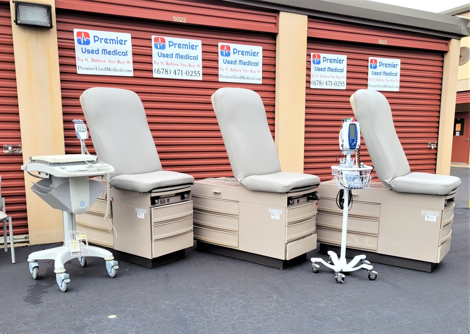 Medical Exam Chair Table Spa New White Upholstery Premier Used Medical Equipment