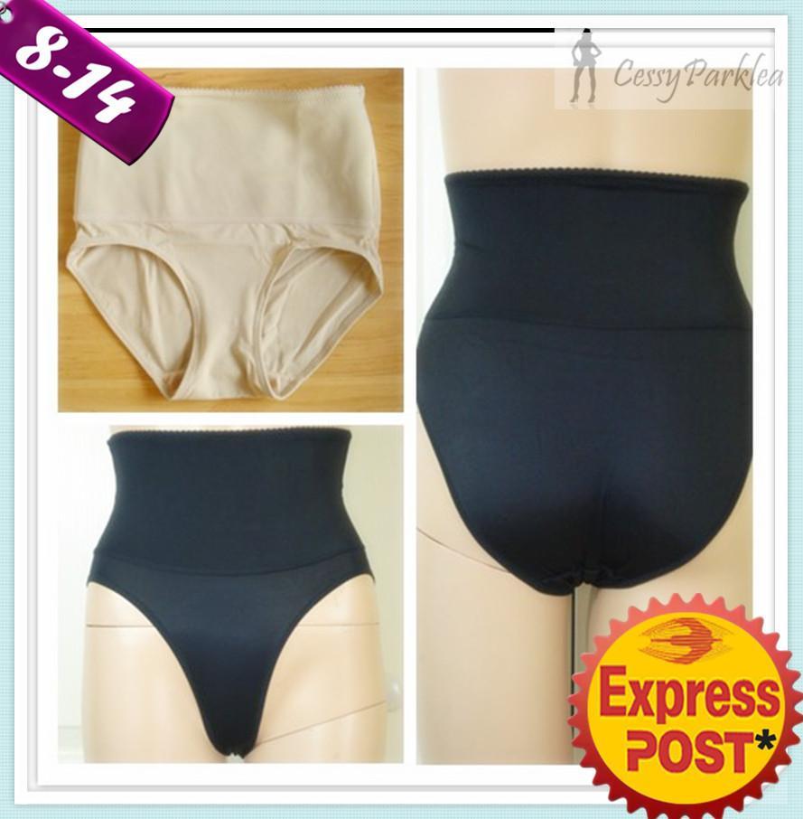 Waist Slimming Briefs Shapewear Flatten & Slim Tummy Pants Black Beige 8-14