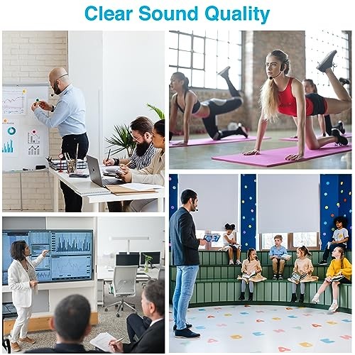 Wireless Microphone System for 2 People,160ft Range, 2.4G Dual Wireless