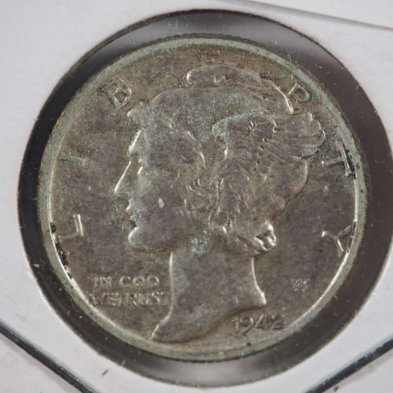 1942 P Mercury Dime 90% Silver US Coin Extra Fine (XF) - SKU 414USDM