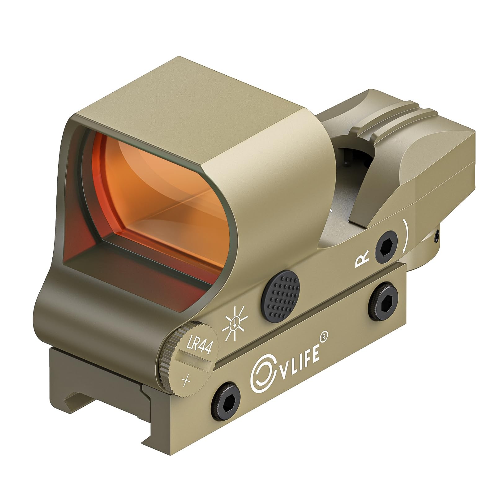 CVLIFE Reflex Sight, 1x28x40mm Red Dot 4 Adjustable Reticles Sand