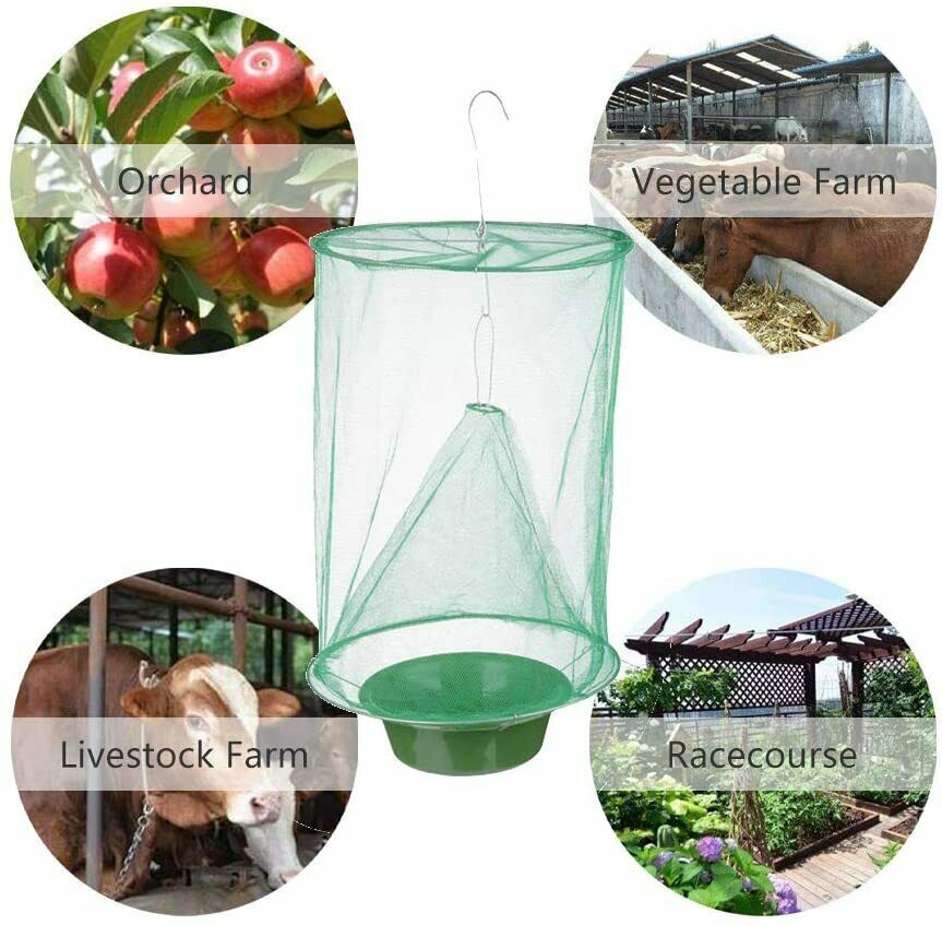Fly Trap Ranch Reusable Catcher Killer Cage Net Pest Bug Catch Hanging Horse Lot