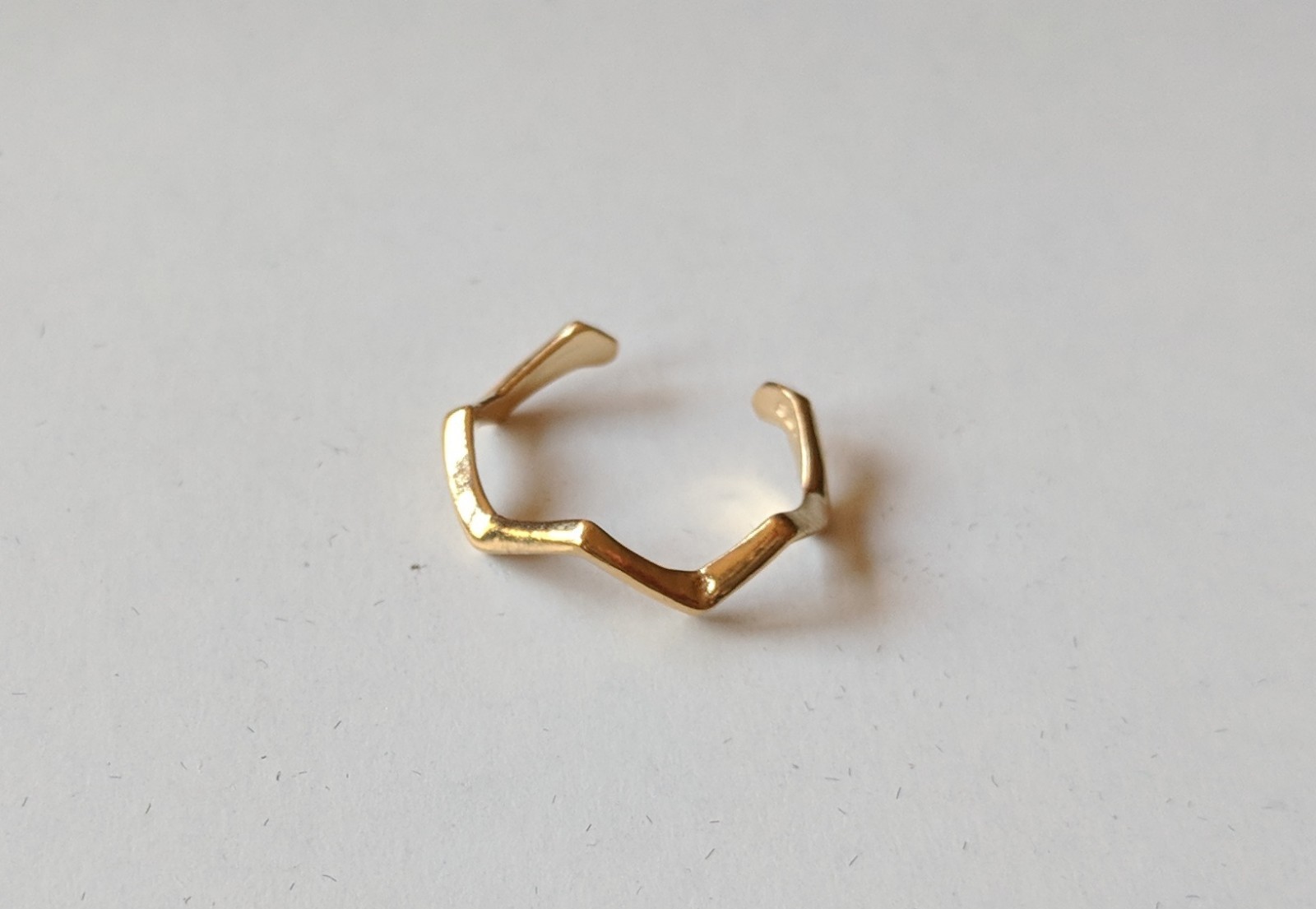 Gold Tone Adjustable Zig Zag Chevron Toe Ring New!