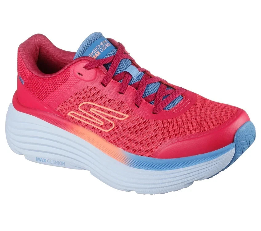 Skechers Shoes Women Max Cushioning Red  Running Run Comfort Sport Casual 129470