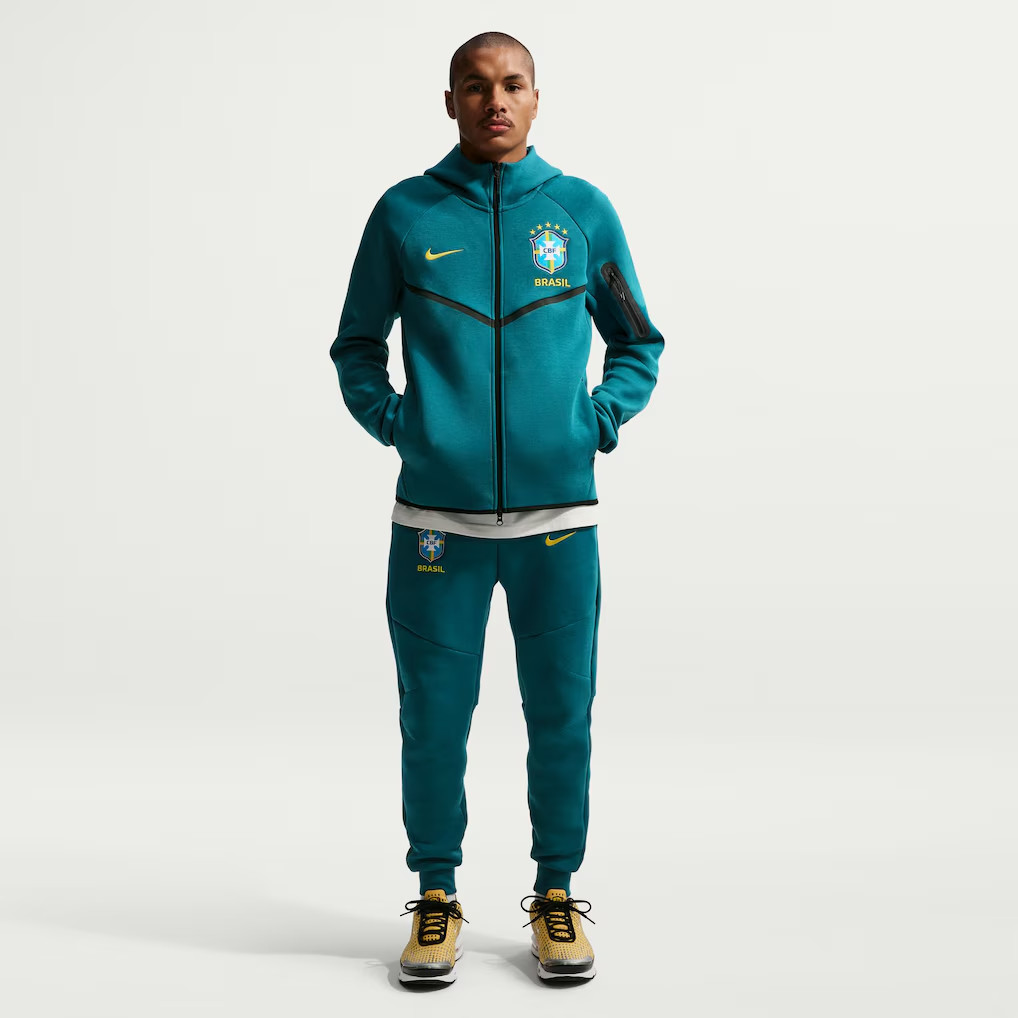 Brazil National Team Nike 2026 Tech Fleece Windrunner Full Zip Hoodie Green