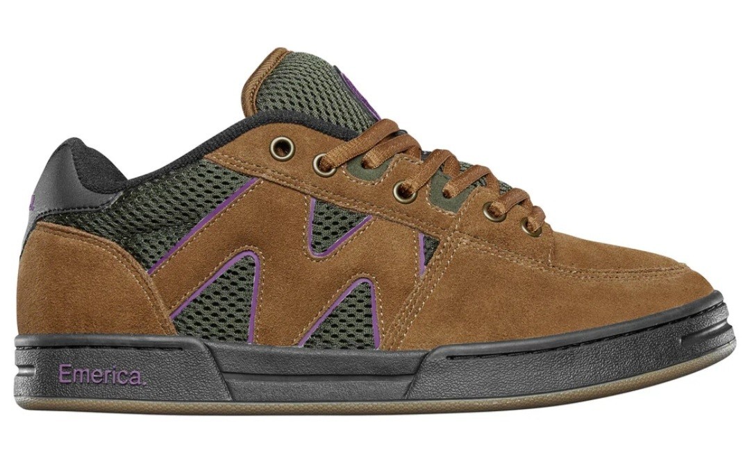 Emerica Marc Johnson Skate Shoes Size 10 Brown Green Purple Brand New Es DC Vans
