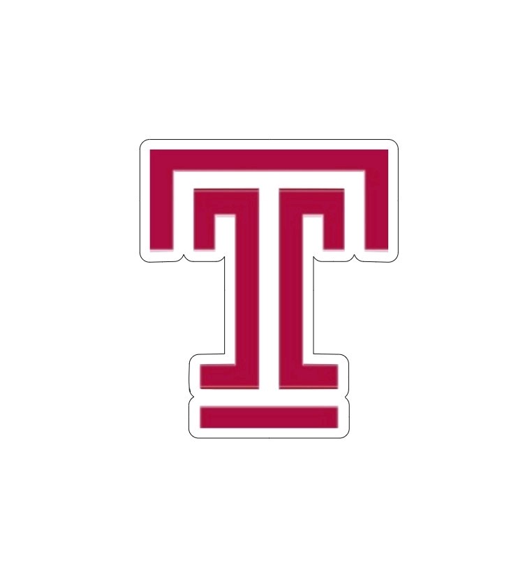 Temple University Owls Football Sticker Die Cut Laminated