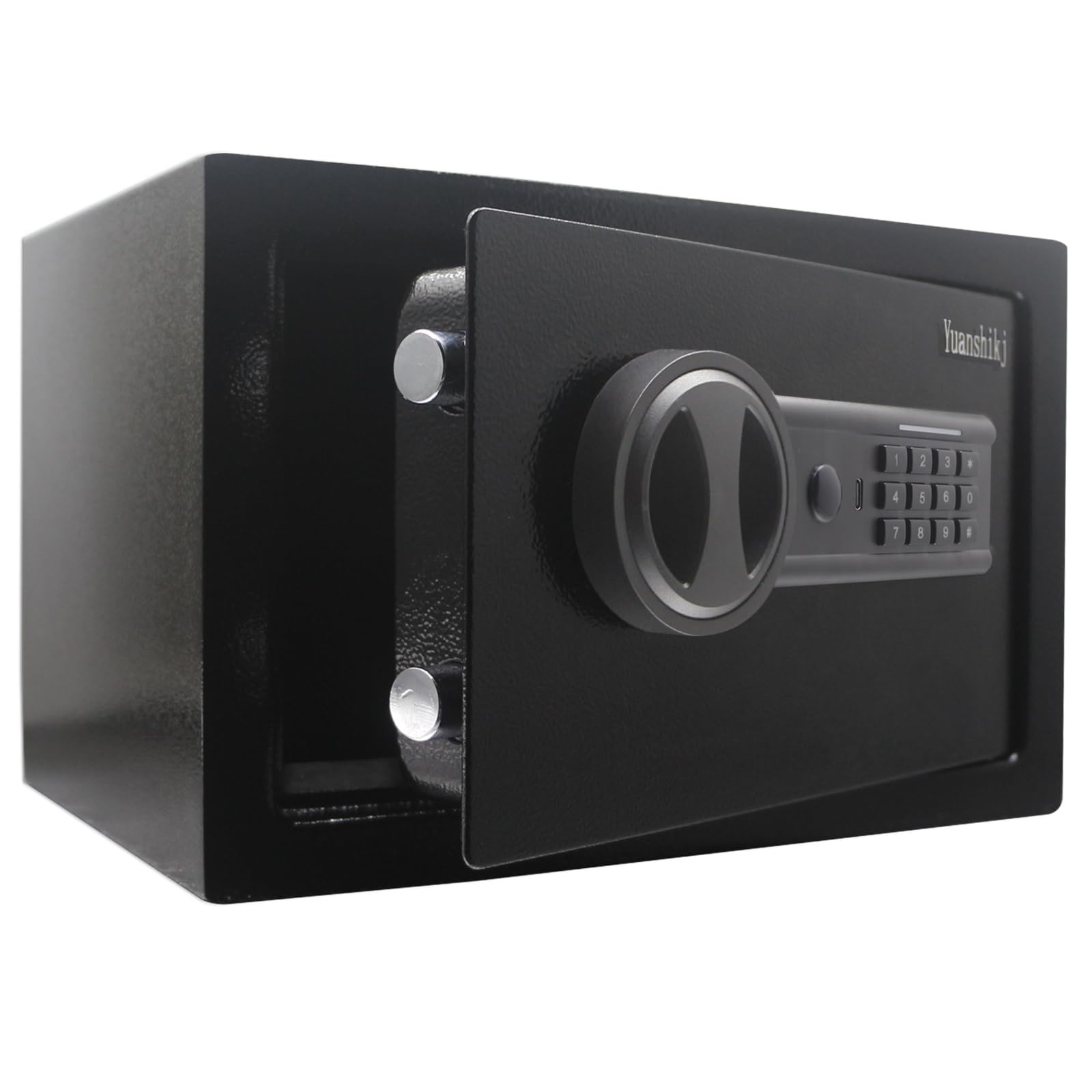 Yuanshikj Steel Security Safe Lock Box, Electronic 0.44 Cubic Feet, Black