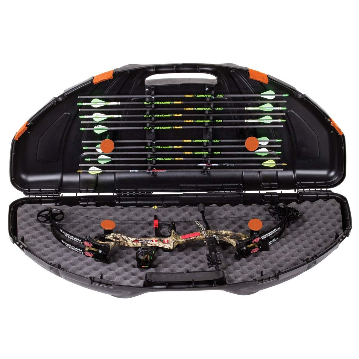 Durable Compartmentalized Bow Case with Secure Storage & Stylish Black Finish