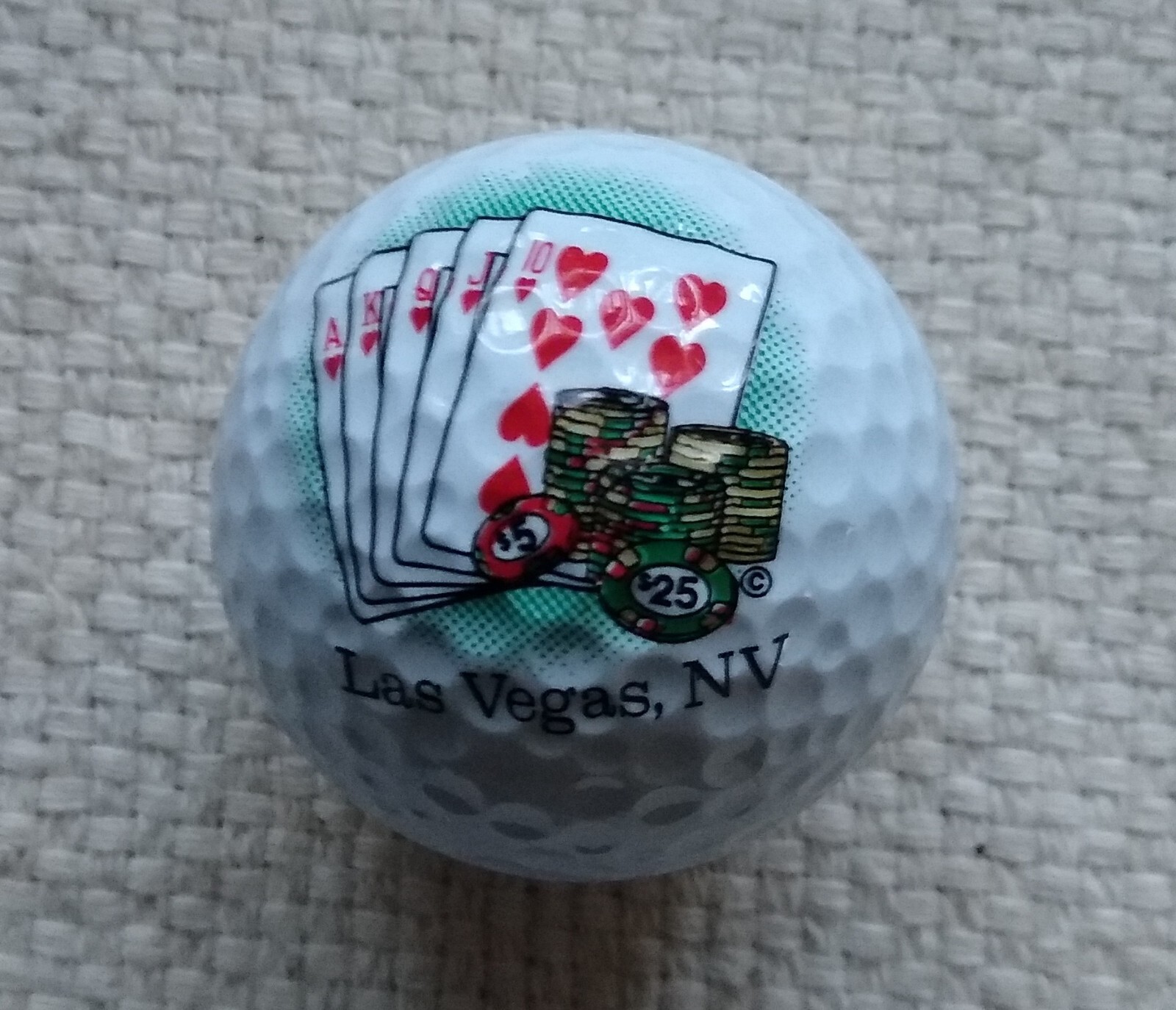 Las Vegas Nevada Royal Flush Logo Golf Ball