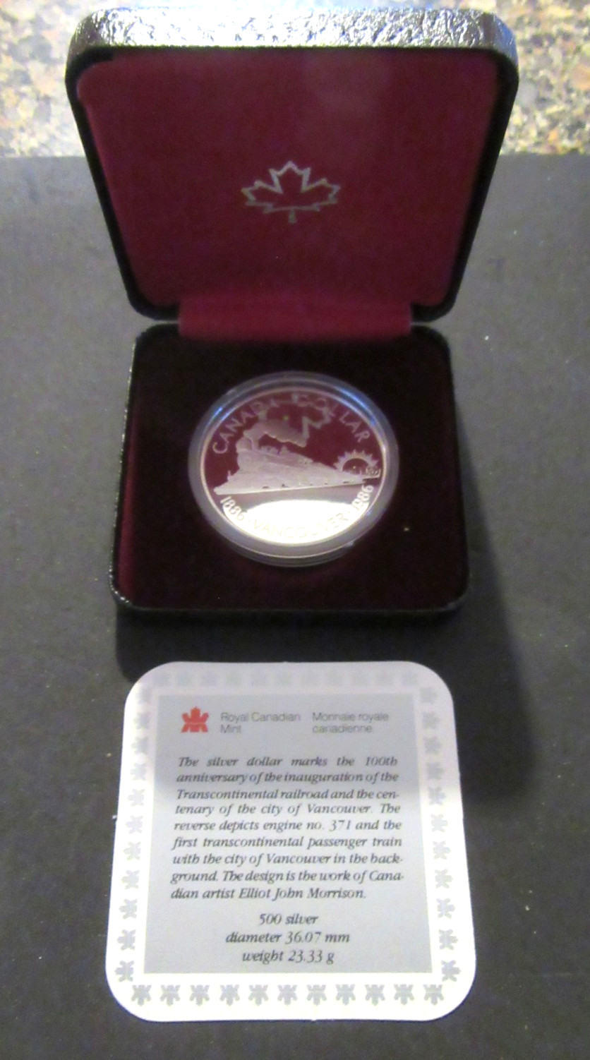 Canada Proof Silver Dollar 50% 1986 Vancouver Anniversary! We Combine Shipping!!